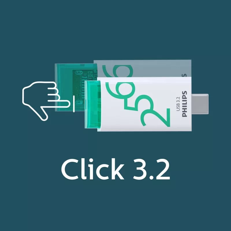 Philips USB 3.2            256GB Click Series Gen 1 USB-C