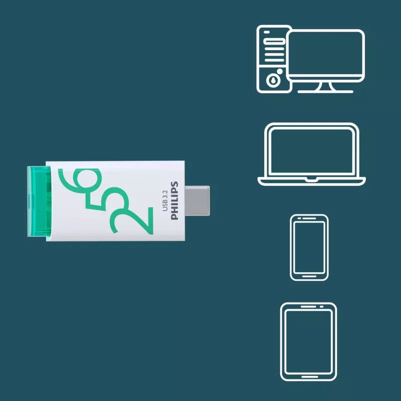 Philips USB 3.2            256GB Click Series Gen 1 USB-C