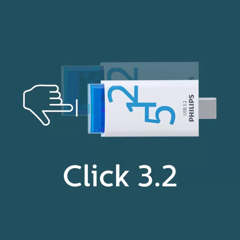 Philips USB 3.2            512GB Click Series Gen 1 USB-C