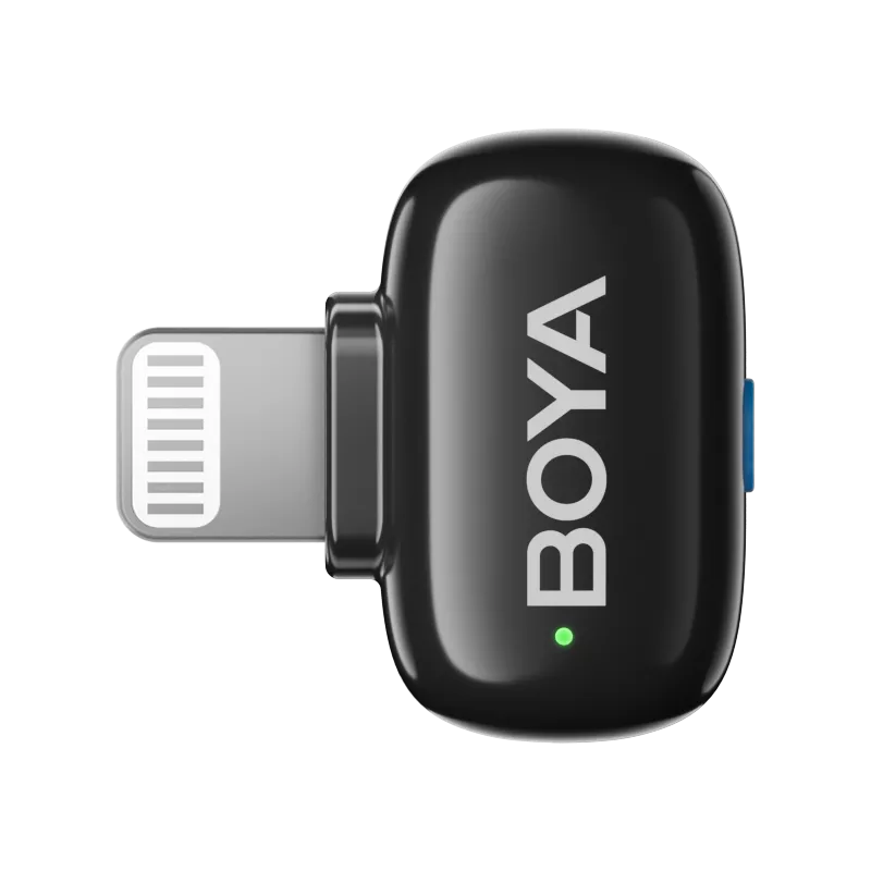 Boya Mini-12 Ultracompact 2.4GHz Wireless Microphone System with lightning+USB-C (Black)