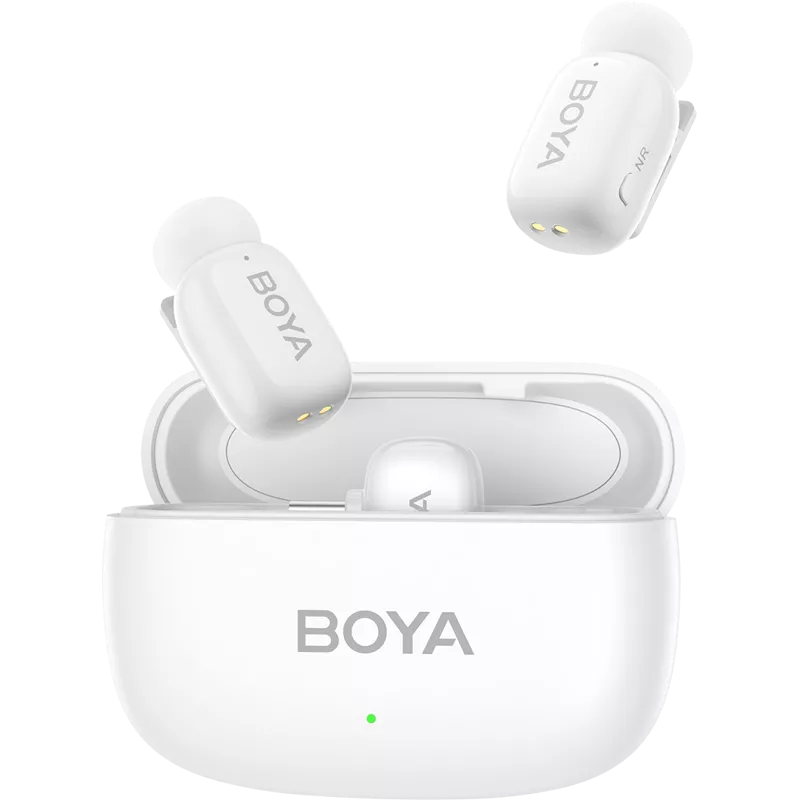 Boya Mini-13 Ultracompact 2.4GHz Wireless Microphone System with lightning+USB-C (White)