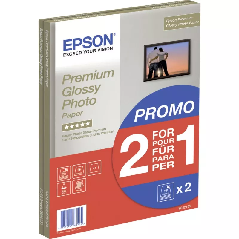 Epson Premium Glossy Photo Paper A 4, 2x 15 Bl., 255 g   S 042169