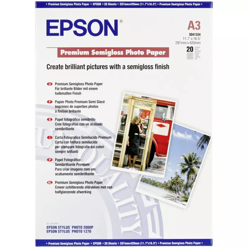 Epson Premium Semigloss Photo A 3, 20 kartek, 251 g S 041334