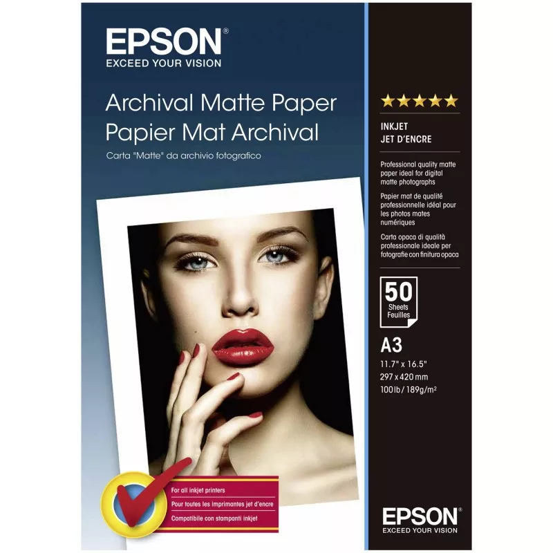 Epson Archival Matte Paper A 3, 50 kartek, 189 g   S 041344