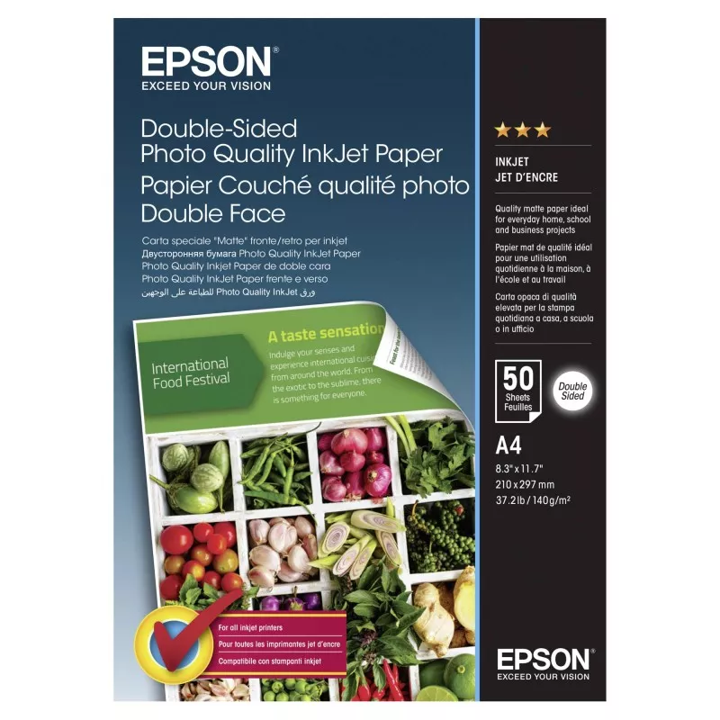 Epson Double-Sided Photo Quality Inkjet Paper A 4, 50 kartek 140g