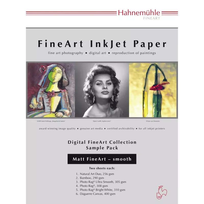 Hahnemühle Digital FineArt A 4 Testpack matt, glatkie papiery