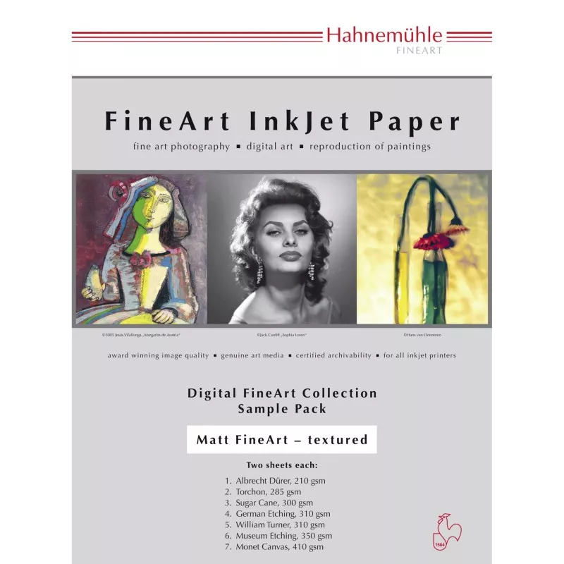 Hahnemühle Digital FineArt A 4 Testpack matt, struktura