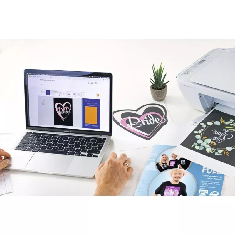 Herma T-Shirt Foil A4 f. dark + black Textiles 10 Sheets 4527