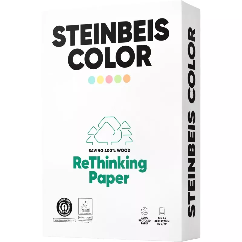 Steinbeis Magic Colour rozowy Recyclingpapier A 4 80 g 500 Bl.