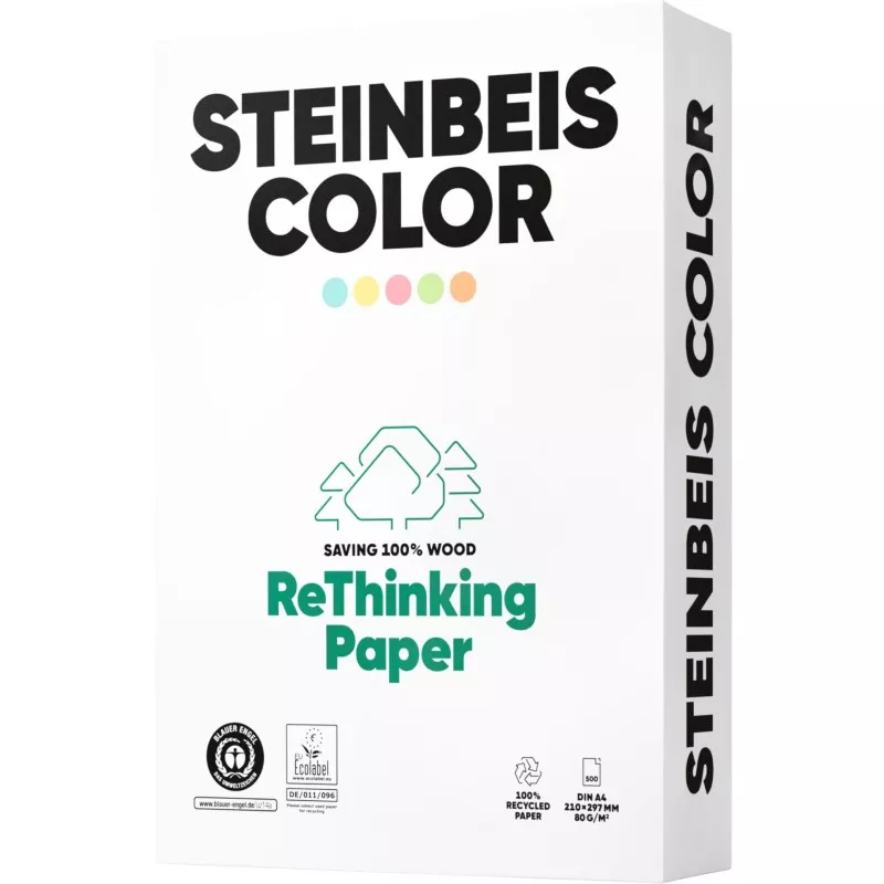 Steinbeis Magic Colour zolty Recyclingpapier A 4 80 g 500 Bl.