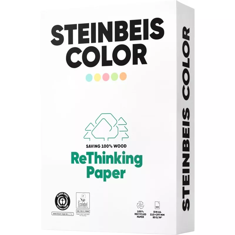 Steinbeis Magic Colour niebieski Recyclingpapier A 4 80 g 500 Bl.