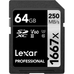 Lexar SDXC Pro 1667X UHS-II U3 R250/W120 (V60) 64GB