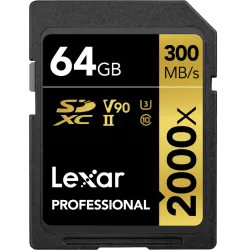 Lexar SDXC Pro 2000X UHS-II U3 R300/W260 (V90) 64GB