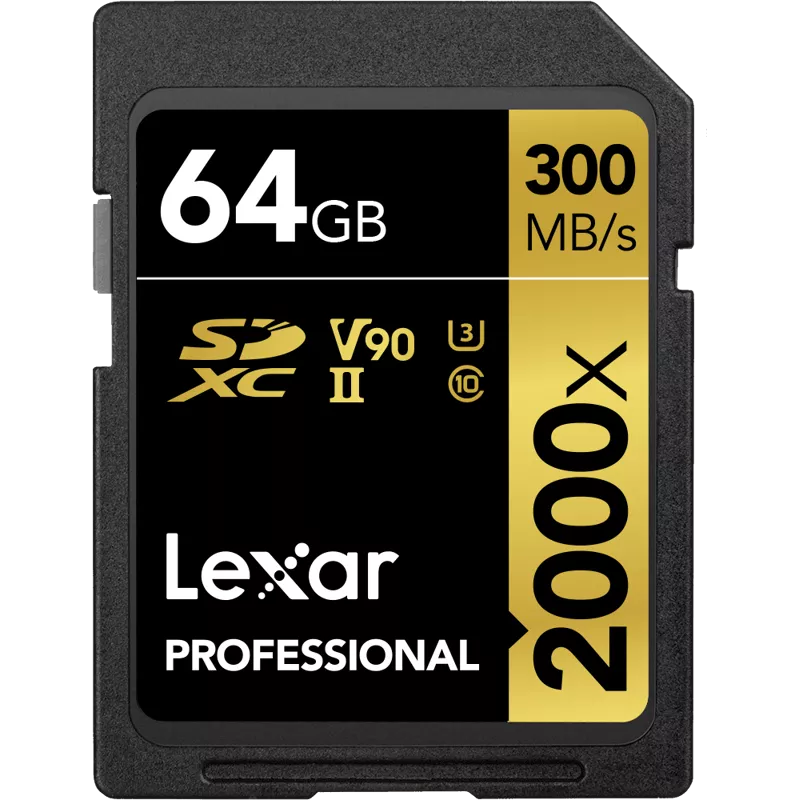 Lexar SDXC Pro 2000X UHS-II U3 R300/W260 (V90) 64GB