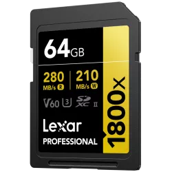 Lexar SDXC Pro 1800x U3 UHS-II R280/W210 (V60) 64GB