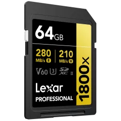 Lexar SDXC Pro 1800x U3 UHS-II R280/W210 (V60) 64GB
