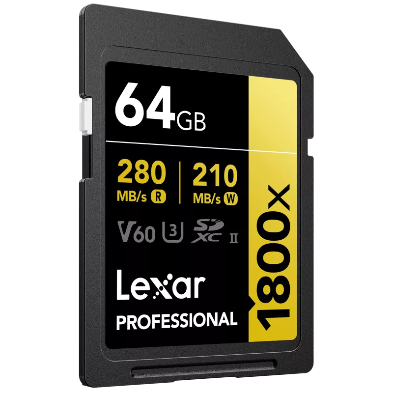 Lexar SDXC Pro 1800x U3 UHS-II R280/W210 (V60) 64GB