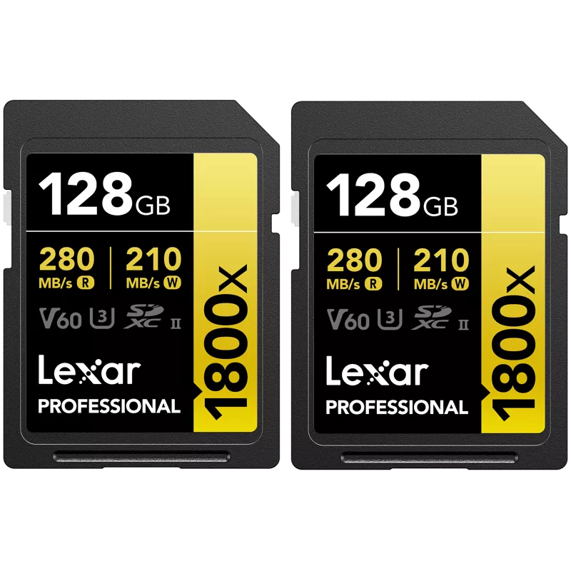Lexar SDXC Pro 1800x U3 UHS-II R280/W210 (V60) 128GB - 2pack