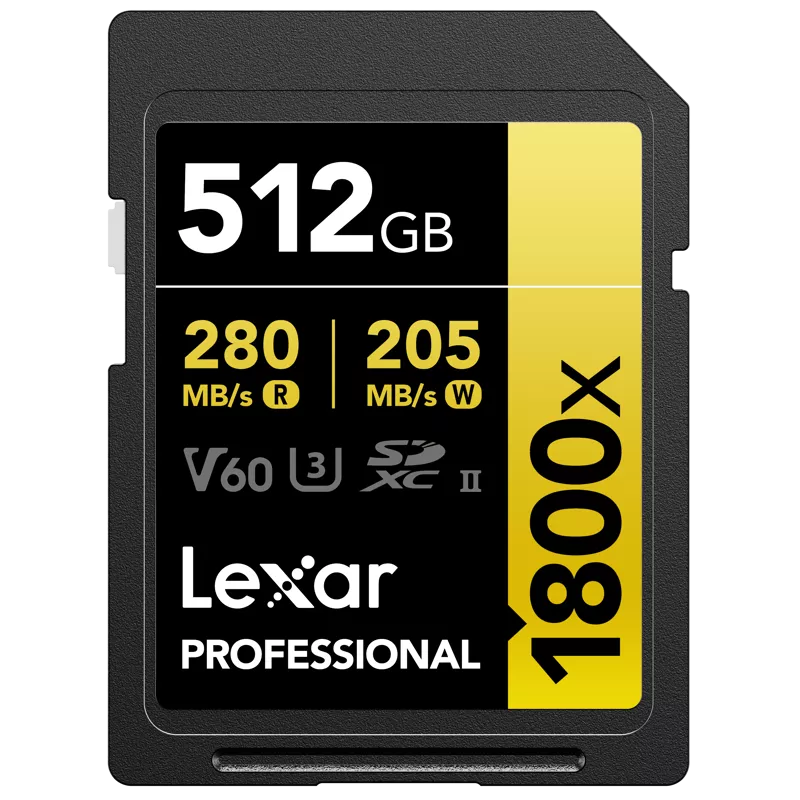 Lexar SDXC Pro 1800x U3 UHS-II R280/W210 (V60) 512GB