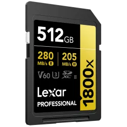 Lexar SDXC Pro 1800x U3 UHS-II R280/W210 (V60) 512GB