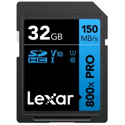 Lexar SDHC 800x Pro UHS-I cards, C10 (V10) U1, R150, 32GB