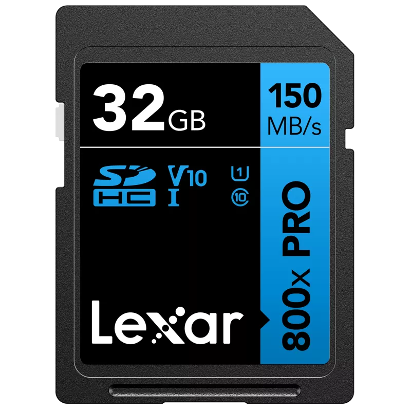 Lexar SDHC 800x Pro UHS-I cards, C10 (V10) U1, R150, 32GB