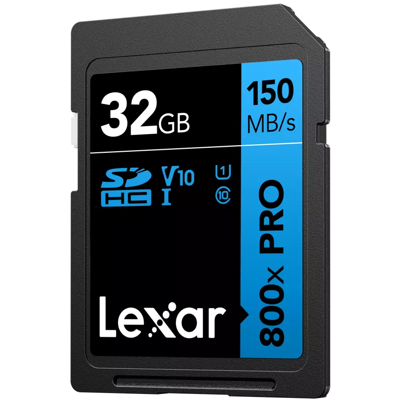 Lexar SDHC 800x Pro UHS-I cards, C10 (V10) U1, R150, 32GB