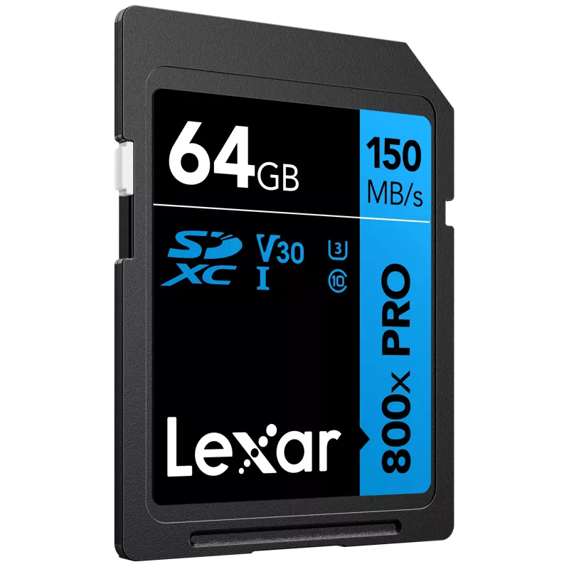 Lexar SDXC 800x Pro UHS-I cards, C10 (V30) U3, R150, 64GB