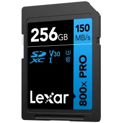 Lexar SDXC 800x Pro UHS-I cards, C10 (V30) U3, R150/W45, 256GB