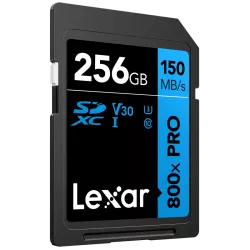 Lexar SDXC 800x Pro UHS-I cards, C10 (V30) U3, R150/W45, 256GB