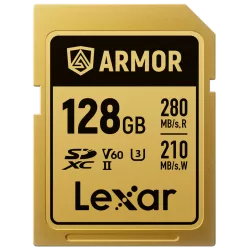 Lexar SDXC ARMOR Gold UHS-II U3, Stainless Steel, IP68 R280/W210 (V60) 128GB