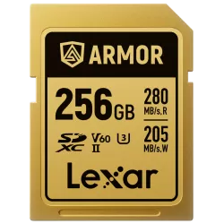 Lexar SDXC ARMOR Gold UHS-II U3, Stainless Steel, IP68 R280/W210 (V60) 256GB