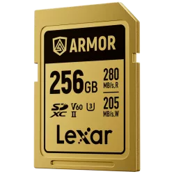 Lexar SDXC ARMOR Gold UHS-II U3, Stainless Steel, IP68 R280/W210 (V60) 256GB