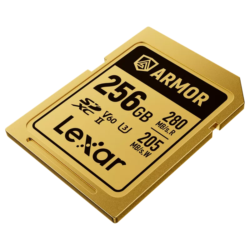 Lexar SDXC ARMOR Gold UHS-II U3, Stainless Steel, IP68 R280/W210 (V60) 256GB
