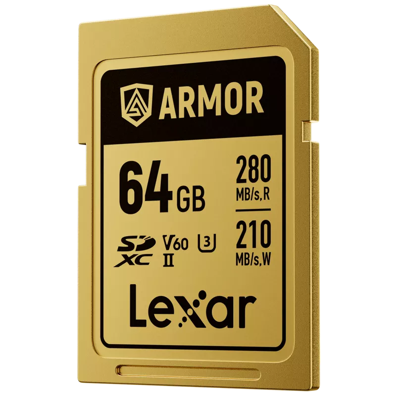 Lexar SDXC ARMOR Gold UHS-II U3, Stainless Steel, IP68 R280/W210 (V60) 64GB