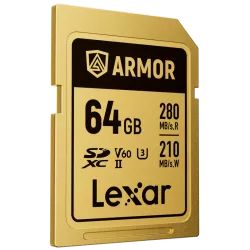 Lexar SDXC ARMOR Gold UHS-II U3, Stainless Steel, IP68 R280/W210 (V60) 64GB