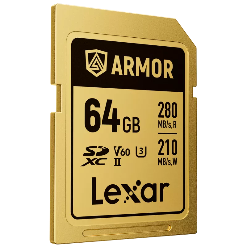 Lexar SDXC ARMOR Gold UHS-II U3, Stainless Steel, IP68 R280/W210 (V60) 64GB