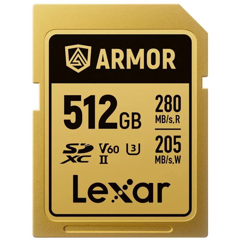 Lexar SDXC ARMOR Gold UHS-II U3, Stainless Steel, IP68 R280/W210 (V60) 512GB