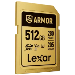 Lexar SDXC ARMOR Gold UHS-II U3, Stainless Steel, IP68 R280/W210 (V60) 512GB