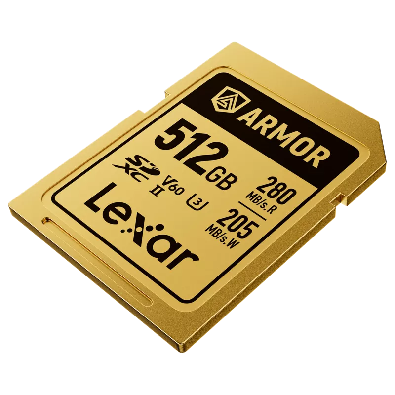 Lexar SDXC ARMOR Gold UHS-II U3, Stainless Steel, IP68 R280/W210 (V60) 512GB