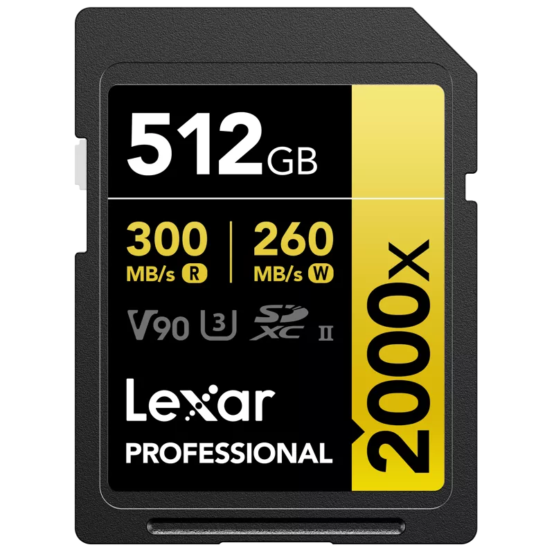 Lexar SDXC Pro 2000X UHS-II U3 R300/W260 (V90) 512GB