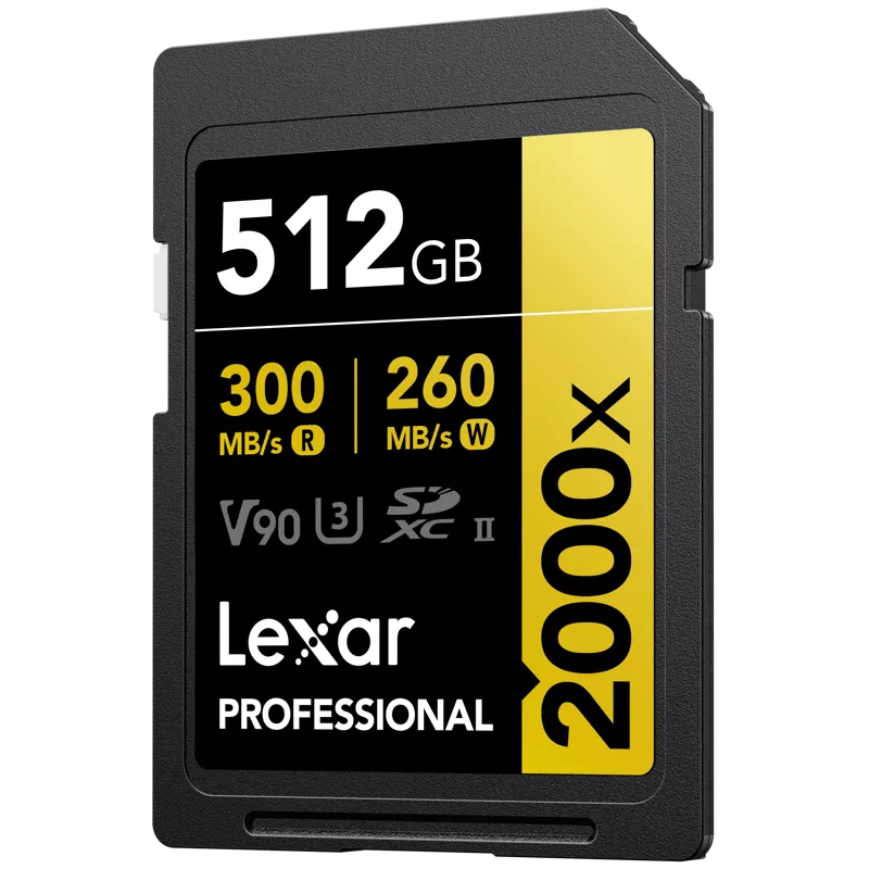 Lexar SDXC Pro 2000X UHS-II U3 R300/W260 (V90) 512GB