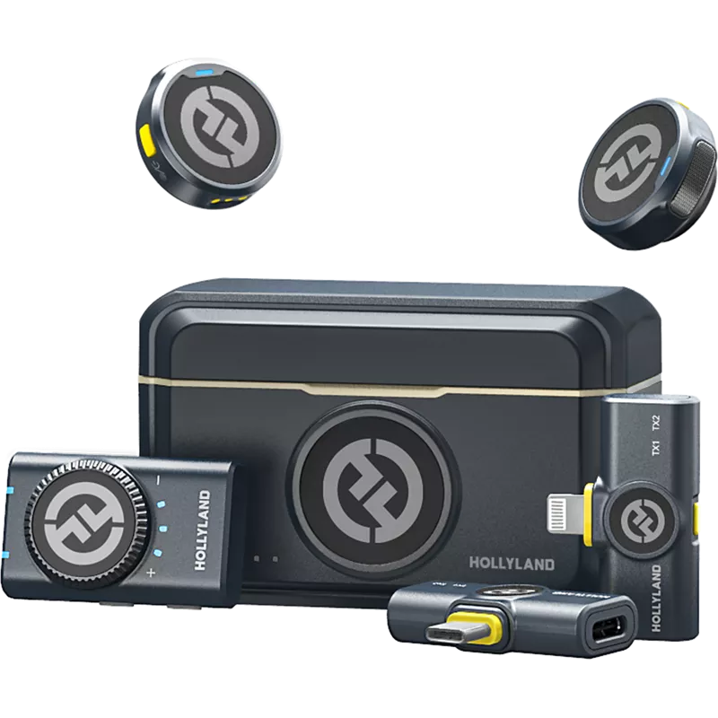 Hollyland Lark M2 Combo - Wireless Lavalier Microphone (Duo,ShineCharcoal)