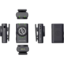 Hollyland Lark M2 Combo - Wireless Lavalier Microphone (Duo,ShineCharcoal)