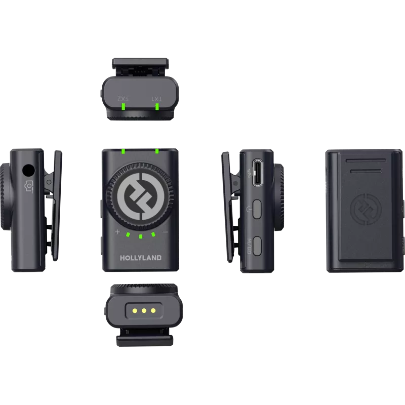 Hollyland Lark M2 Combo - Wireless Lavalier Microphone (Duo,ShineCharcoal)