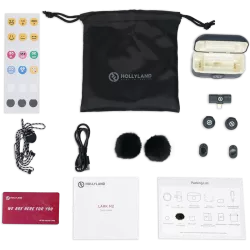 Hollyland Lark M2 USB-C - Wireless Lavalier Microphone with USB-CPlug (Duo,Shine Charcoal)