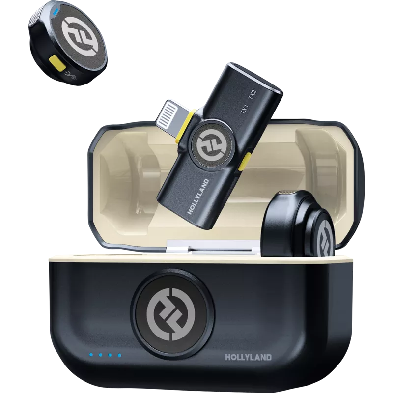 Hollyland Lark M2 Lightning - Wireless Lavalier Microphone with Lightning Plug (Duo,Shine Charcoal)