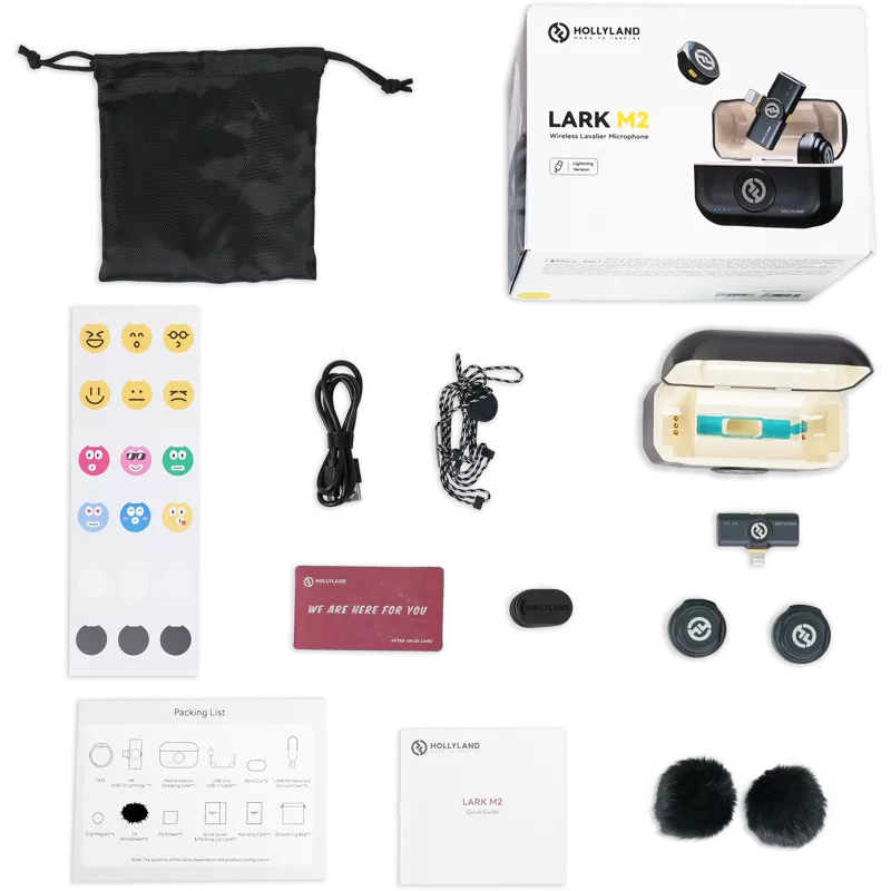 Hollyland Lark M2 Lightning - Wireless Lavalier Microphone with Lightning Plug (Duo,Shine Charcoal)