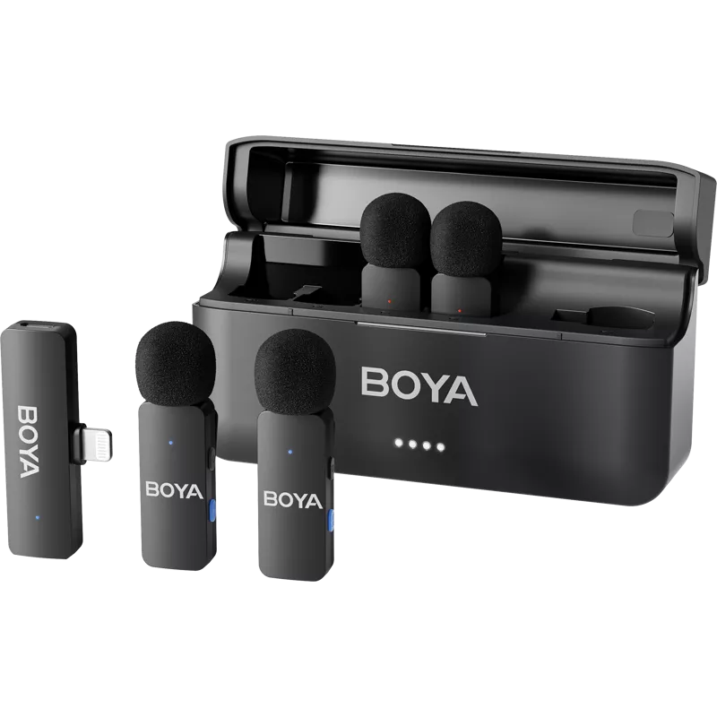 Boya BY-V4D 2.4GHz Four-channel wireless mic with Lightning plug for IOS