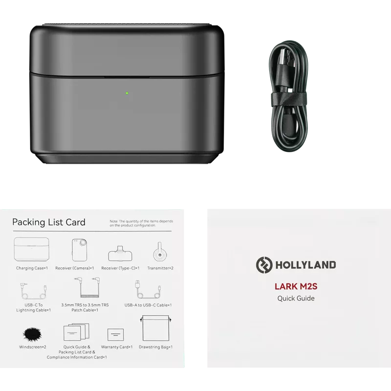 Hollyland LARK M2S Combo Version Charging Case (Space Gray) Fit for Lark M2S